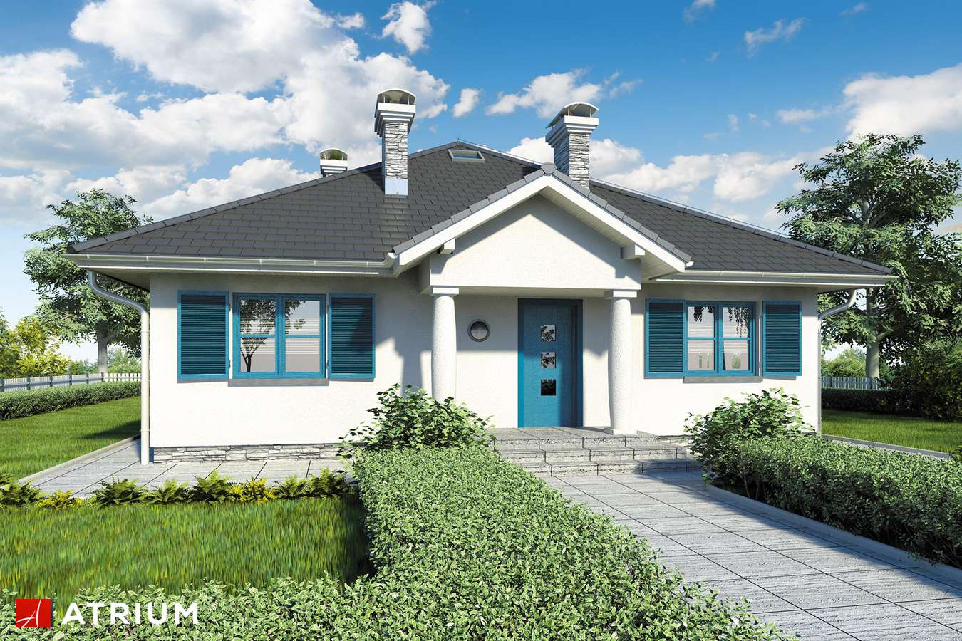 Projekty domów - Projekt domu parterowego COLORADO II - wizualizacja 1 - wersja lustrzana