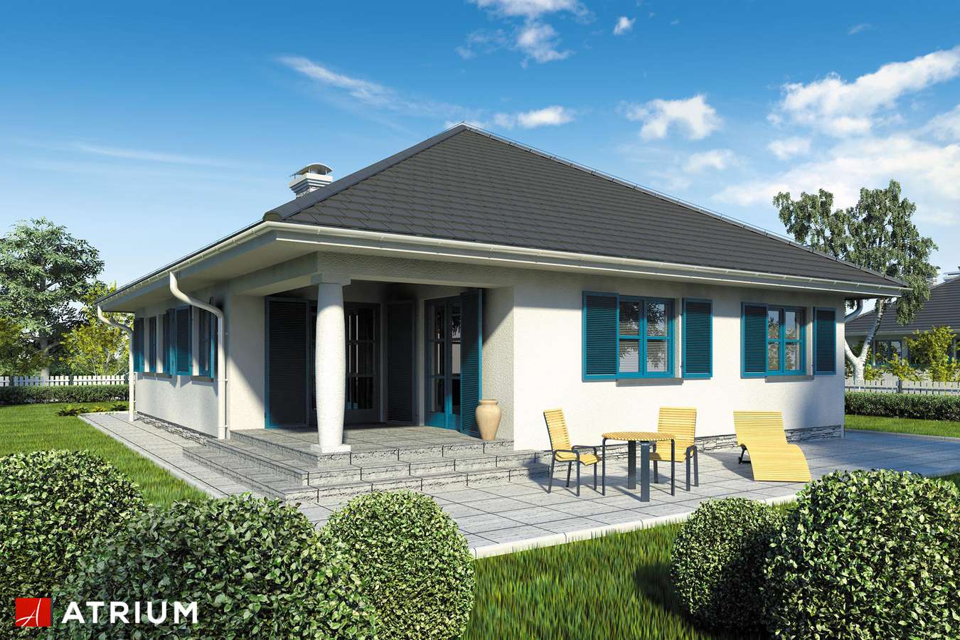 Projekty domów - Projekt domu parterowego COLORADO II - wizualizacja 2 - wersja lustrzana