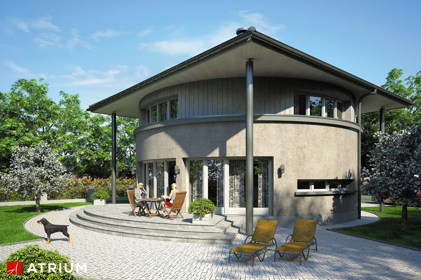 Projekty domów - Projekt domu piętrowego TUBA - wizualizacja 2 - wersja lustrzana