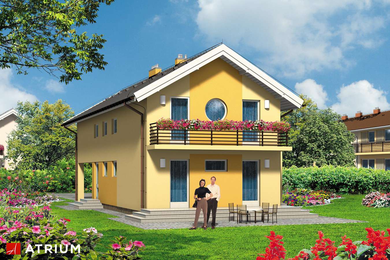 Projekty domów - Projekt domu piętrowego ATOS - wizualizacja 2 - wersja lustrzana