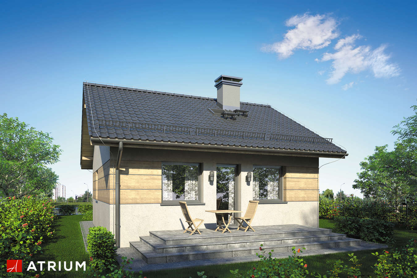 Projekty domów - Projekt domu parterowego FILEMON II - wizualizacja 2