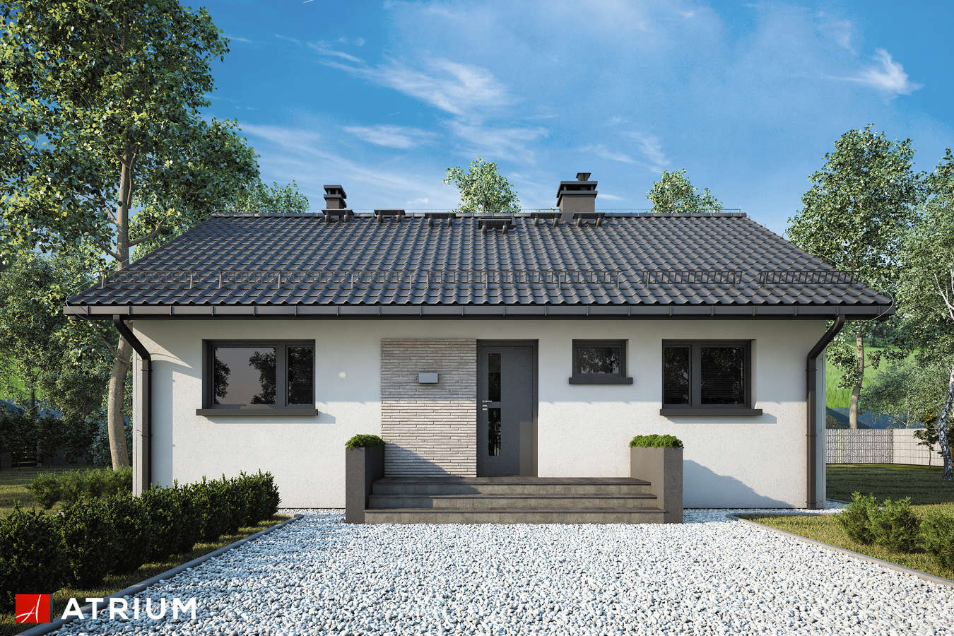 Projekty domów - Projekt domu parterowego RONALDO III - wizualizacja 1