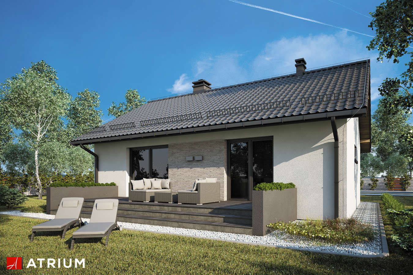 Projekty domów - Projekt domu parterowego RONALDO III - wizualizacja 2