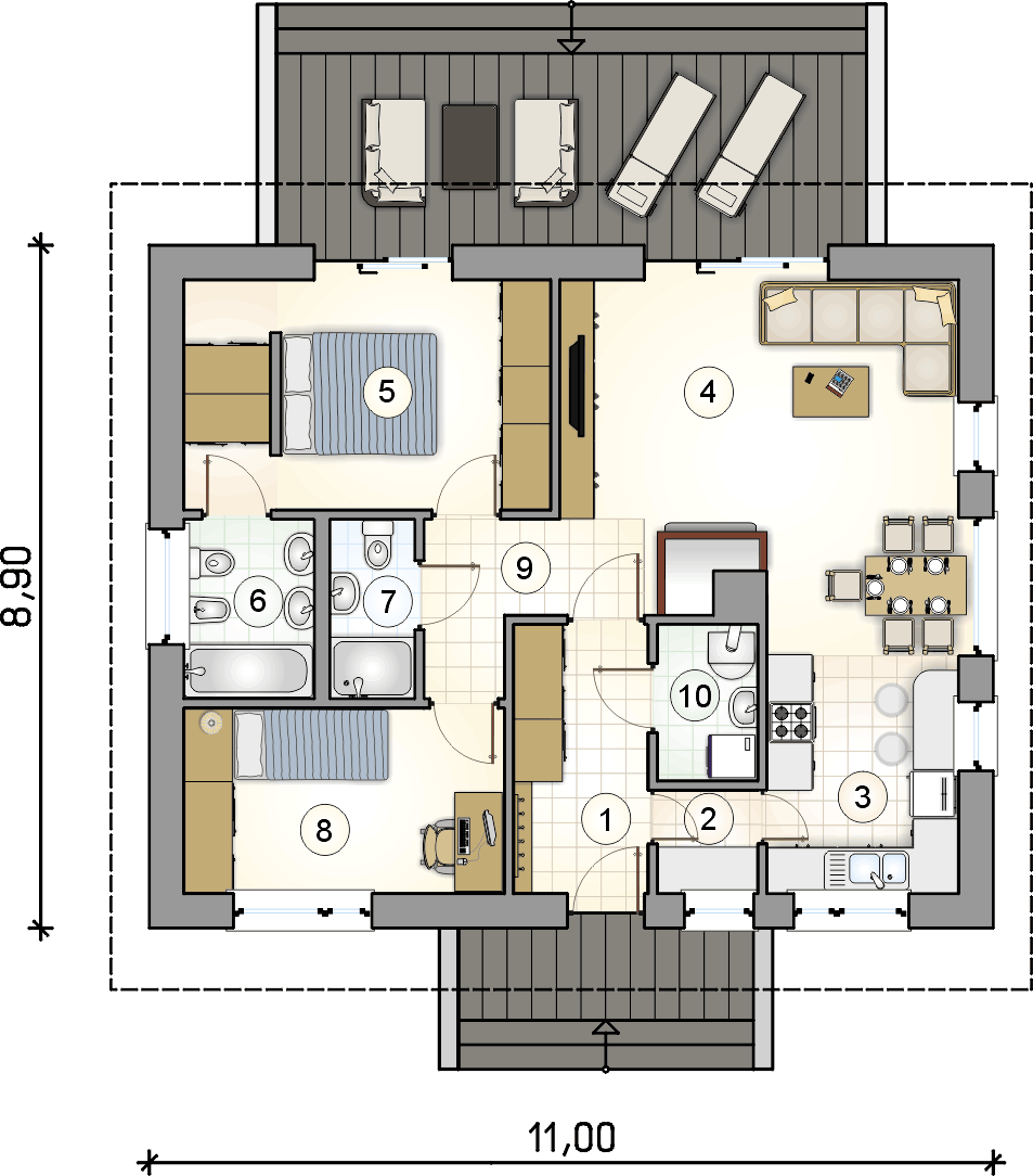 Rzut parteru projektu Ronaldo III