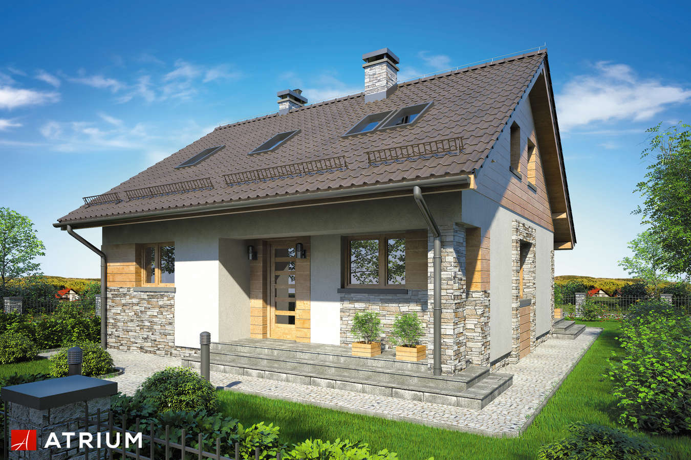 Projekty domów - Projekt domu z poddaszem RUBIK - wizualizacja 1