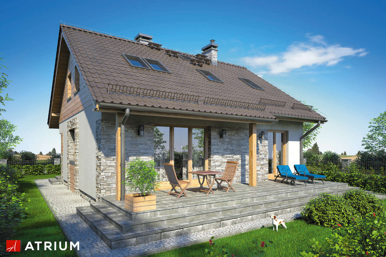 Projekty domów - Projekt domu z poddaszem RUBIK - wizualizacja 2