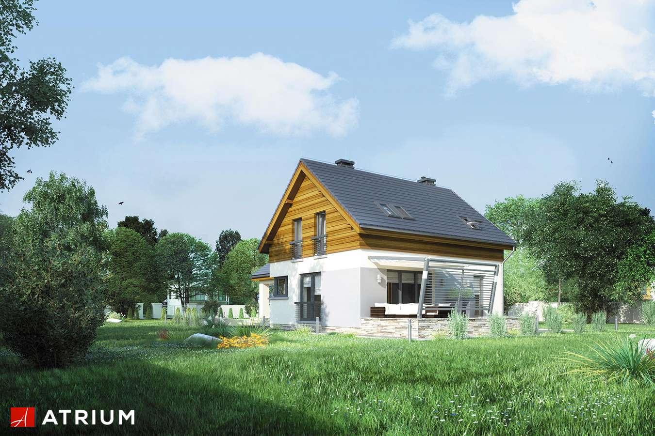 Projekty domów - Projekt domu z poddaszem SAMBA MINI III - wizualizacja 2