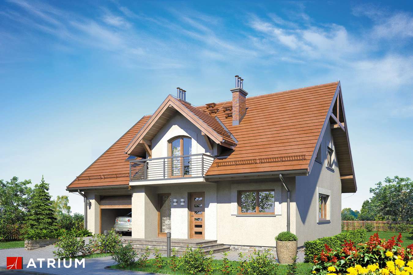 Projekty domów - Projekt domu z poddaszem BEST HOUSE - wizualizacja 1 - wersja lustrzana